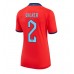Tanie Strój piłkarski Anglia Kyle Walker #2 Koszulka Wyjazdowej dla damskie MŚ 2022 Krótkie Rękawy